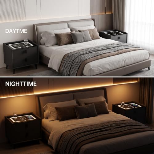 MONGMON Smart Nightstand with Wireless Charging, 2 USB + 1 Type-C, Bedroom - image 6