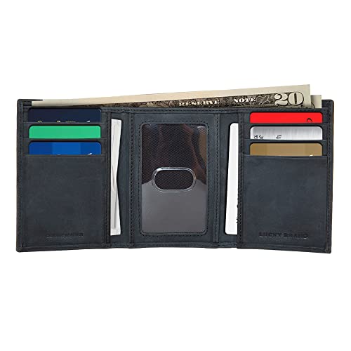 Lucky Brand Men's Trifold Wallet | Id Window | Card Slots | Leather | Organization | Durable | Stylish4