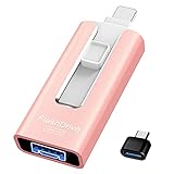 Sunany USB Flash Drive 128 GB Compatible with iPhone iPad, High Speed External Thumb Drives USB Memory Storage Photo Stick for Save More Photos and Videos (Pink)