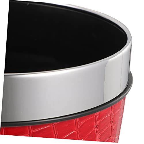 Caneca de basura rectangular para baño color rojo miniatura 3