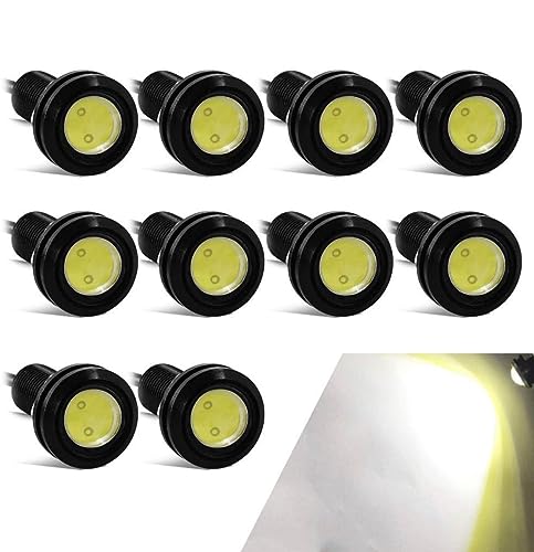 Image of AUTO MT 18mm Eagle Eye Led Lights High Power 9W Red Daytime Running Light Car Motorcycle DRL Car Accessories Marker Light Fog Lamp Backup Marker Light (10PC WHITE 9W Eagle Eye Led Lights)