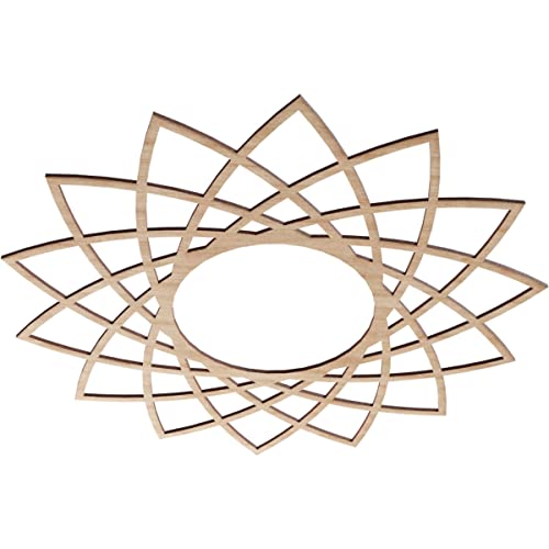 Image of Ekena Millwork 28 inchOD x 10 3 /4 inchID x 3 /8 inchT Eleanor Wood Fretwork Pierced Ceiling Medallion, Alder