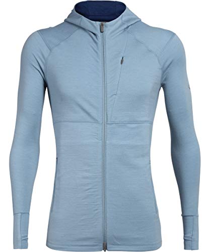 Icebreaker Quantum II Long-Sleeve Zip Hooded Fleece - Men's Waterfall, M