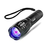 Allisable Black Light, 395nm UV Flashlight Detector for Dry Pet Urine with Zoomable