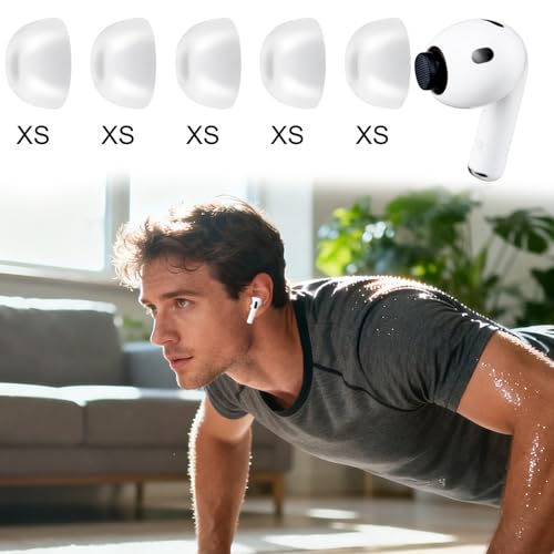 SOULWIT 5 Pairs Memory Foam Eartips for AirPods Pro 3 (3rd Generation 2025), Pro3 Replacement Earbud Ear Tips Accessories (Ash White/XS) by SOULWIT - Image 4