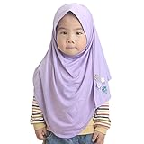 Modest Beauty One piece Baby Kids Muslim Islamic Scarf Hijab for 3-8 Years Old Little Girls Ready to Wear
