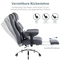 Ergonomischer Bürostuhl 200kg, Chefsessel mit Fußstütze – Ansicht 4