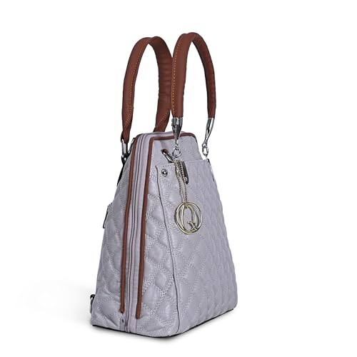 Image of AJANTA QIARRA Women Luxe Artificial Leather Premium Quilted Satchel Bag | Handbag with Detachable Slings