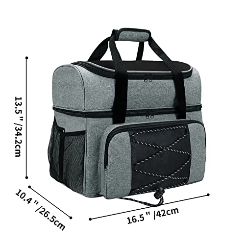 Boczif Bowling Bag for 2 Balls, Double Bowling Tote Bag with Removable Padded Cushion- Fits a Single Pair of Bowling Shoes Up to Size 16 for Men Women and Extra Essentials