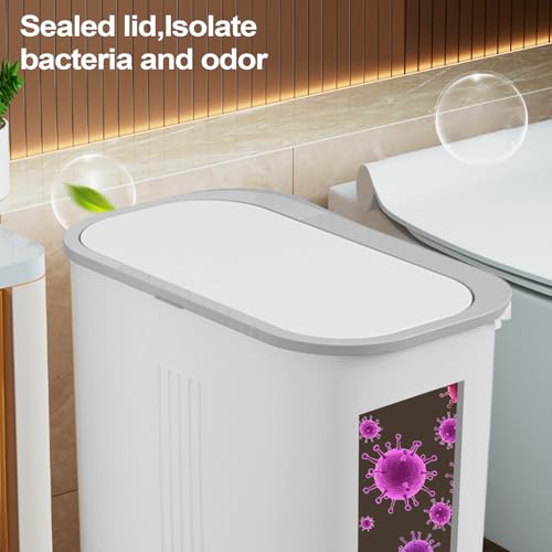 Corbeille à pédale compacte et étanche pour la chambre