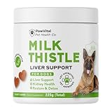 Milk Thistle for Dogs - Max Strength Liver Support Chews, Wild Alaskan Salmon Oil & Curcumin - Kidney Detox & Hepatic Support - Natural Liver Support Chews Made with Real Chicken, Choline & NAC