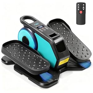 AOODIL Untertisch Ellipsentrainer, Elektrischer Sitz-Pedaltrainer mit Fernbedienung, Mini Stepper für das Training, Einstellbare Geschwindigkeiten, Beintrainer für Senioren und Erwachsene