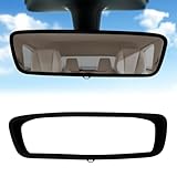 Rislobx Rear View Mirror Silicone Frame for Tesla Model 3 Y S X, Interior Rear View Mirror Cover with Hanging Hole, Edge Protective Trim Cover Shatter Proof Decor Protector (Black)