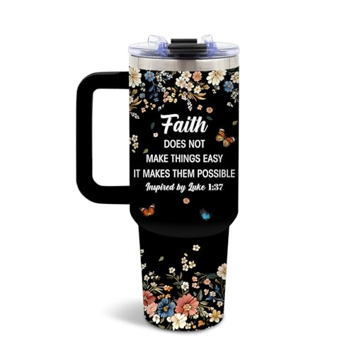 DUUV Faith Tumbler 40oz, Insulated Christian Gift for Women