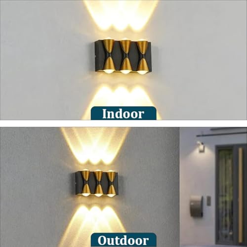 Image of fizzytech 18W LED Up & Down Wall Light, Modern Aluminum Decorative Wall Lamp with Warm White Lighting for Living Room, Bedroom, Hallway & Staircase, Pack of 2