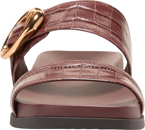 Cole Haan Cole Haan Women's Sandals - Oaklynn Double Band Footbed, Mahogany Crocodile Print Leather, 7-B US