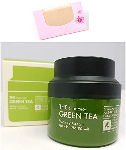 The Chok Chok Green Tea Watery Cream 60ml + SoltreeBundle Oil blotting Paper 50pcs