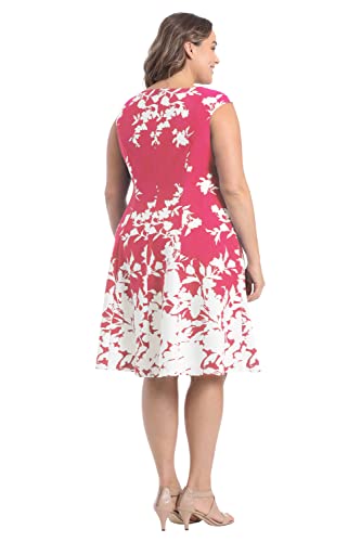 Image of London Times Womens Dresses Cap Sleeve Fit and Flare - Elegant Summer Cocktail Graduation Garden Party Wedding Guest Dress