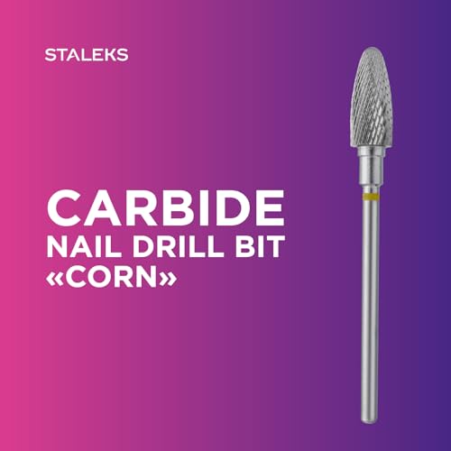Broca de uñas de carburo Staleks Pro con forma de maíz amarillo para tornos 4