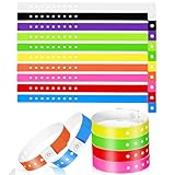 60 Pcs Vinyl Wristband in 10 Colors, Plastic Wristbands for Events, Neon Plastic Event Wristbands, Colored Bracelet Wristband for Events, Concerts, Carnivals, Nightclubs, Bars, Park