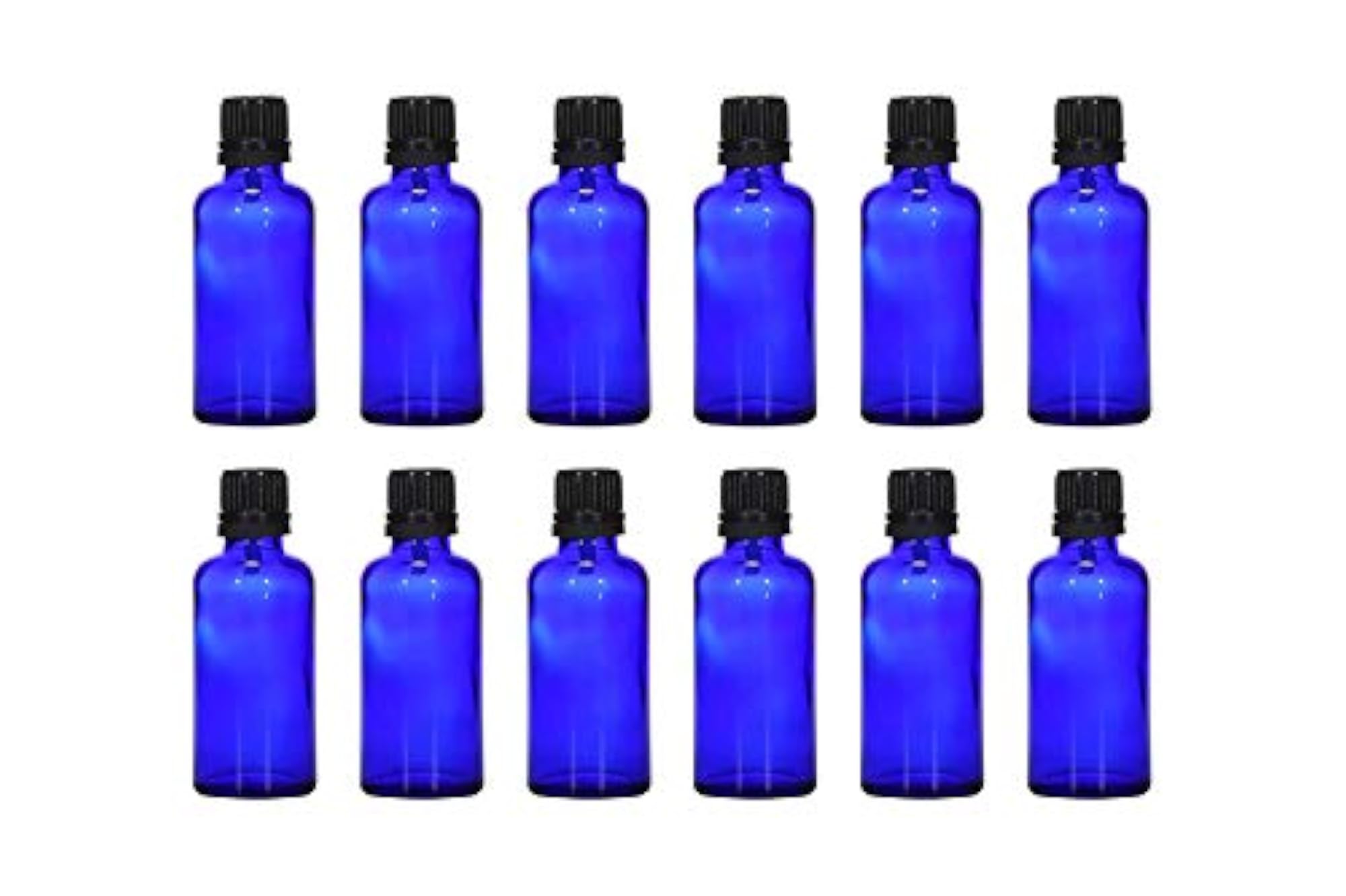 Set of 12 Empty 30ml Glass Bottles, Cobalt Blue for Essential Oils