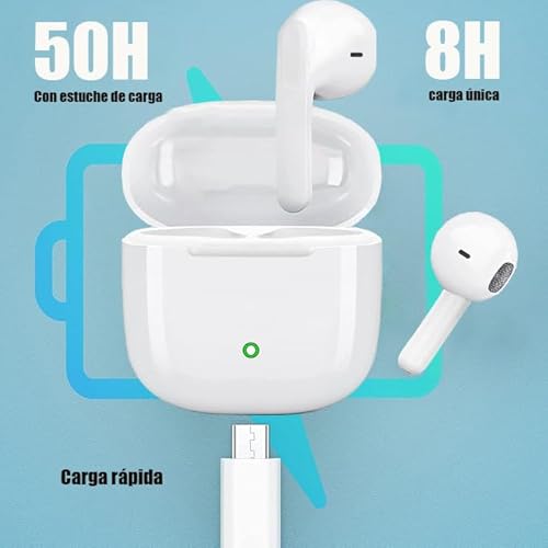 Auriculares Inalámbricos,Auriculares Bluetooth 5.4 In Ear,4 HD Mic Reducción de Ruido ENC,50H Hi-Fi Estéreo Cascos,Control Táctil,IPX7 Impermeable Deportes Audifonos Inalambricos para Android iOS - imagen 4