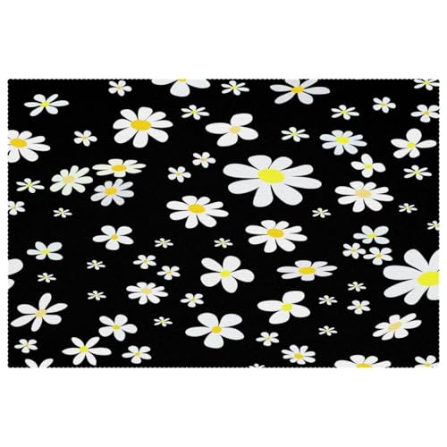 Sets de table marguerites blanches lot de 6 pour décorer et protéger votre table de cuisine