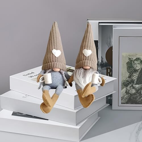 Lotvic 2 Pezzi Caffè Gnome Peluche Bambola, Coffee Gonks Peluche Doll Decor, Regali da Cucina, per Cafe Kitchen Home Office Decorazioni
