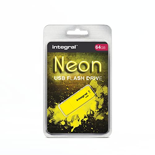 Integral 64GB Neon Yellow USB 2.0 Flash Drive - Image 2