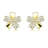 Cangall Pendientes de plata de ley 925, hipoalergénicos de plata de ley 925, diseño de estrella/gato/flor, pendientes con circonitas cúbicas AAA+ pequeños, bonitos pendientes de plata, regalos para