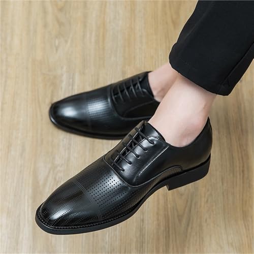 Men's Lace Up Hollow Breathable Soft Sole Leather Dress Sandals Summer Business Casual Square Toe Brogue British Style Footwear2