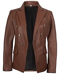 Kmkr Brown Leather Blazer Women