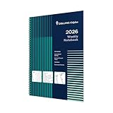 Collins - Colplan - 2026 12 Month Calendar Year Planner, Week-To-View with Notes Diary, A4 Wiro Bound Cover (62-26)
