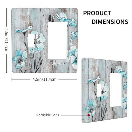 Placa frontal eléctrica premium con estética floral de madera para doble interruptor 5