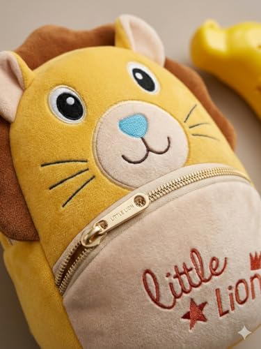 Image of Cartoon Plush Kids School Bag 2-6 Years | Soft Toy Backpack for Boys & Girls | Toddler Nursery Preschool Bag | Lightweight Adjustable Straps