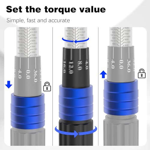 Image of SuZhi 1 Inch Drive Torque Wrench 200-1000 FT.LB / 271-1356.7N.M /Aluminum Alloy handle & Cr-Mo Material Head, Heavy Duty, Professional,Dual Direction, Store in Solid Case