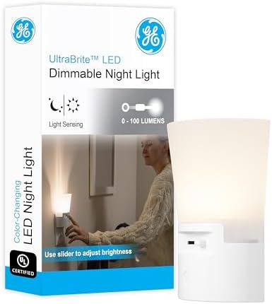 GE Ultrabrite Dimmable Sconce LED Night Light GEPlug-In, Energy E...