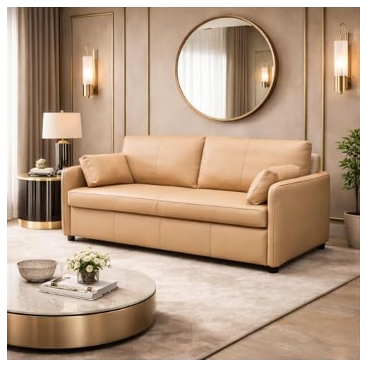 Convertible Italian Leather Sleeper Sofa Bed