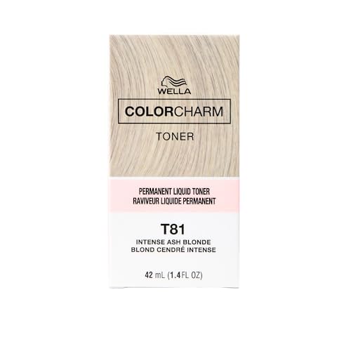 COLORCHARM Permanent Liquid Toners| Neutralize Brass| Free of Parabens| Vegan| T81 Intense Ash Blonde| 1.4 Fl Oz