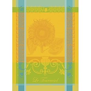 Garnier Thiebaut Le Tournesol Soleil (The Yellow Sunflower) French Kitchen Towel 22"x30", Cotton, Jacquard Garnier Thiebaut Le Tournesol Soleil The Yellow Sunflower French Kitchen Towel 22×30 Cotton Jacquard
