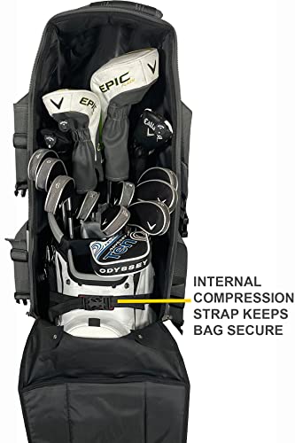 Caddydaddy Defender Golf Travel Bag Cover With Eva Molded Heavily Padded Top - Durable, Wheeled Golf Bag Travel Cover With Large Pockets… (Black) #TOP6