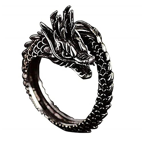 ZJHGQ Black Dragon öffnen Ring-justierbare Weinlese-Punkdrache-Finger-Ringe Kreative Gothic Dragon Claw Ring-Schmucksachen für Frauen Männer Cover