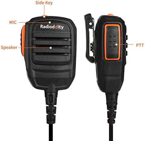 Radioddity RS22 Remote Speaker Mic, Compatible with Baofeng Radioddity TYT WouXun Kenwood Two Way Radio Walkie Talkie Transceiver, UV-5RTP GT-3TP GT-5TP BF-F8HP UV-82HP UV8000E