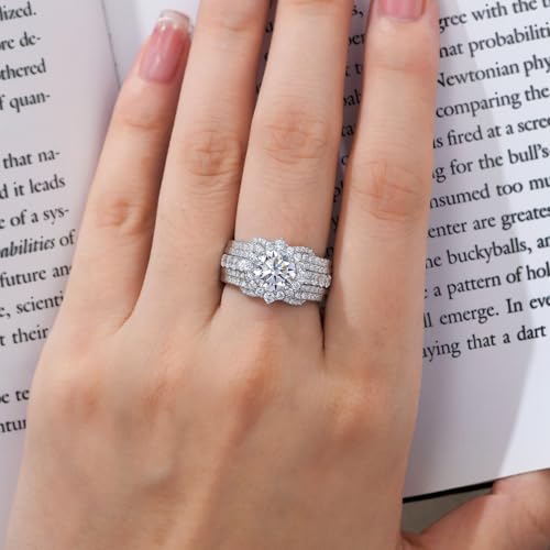 SHELOVES White CZ Twist Ring Guard Enhancers for Engagement Ring Double Wedding Bands 925 Sterling Silver Sz 5-103