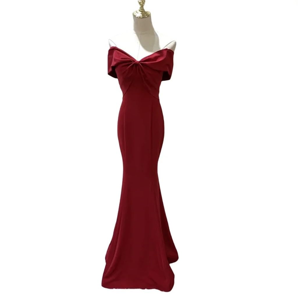 burgundy fishtail dress Burgundy V-Neck Fishtail Midi Dress main image 0