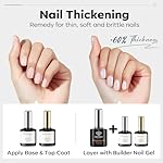 modelones Builder Nail Gel with Gel Top and Base Coat, 3Pcs Clear Builder Nail Kit for Thickening Apex Building Extension Rhinestone Gel Tips Glue, U/V LED Lamp Cured for Home DIY Salon Girls - Image 3