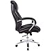 Amazon Basics Big & Tall Executive, Adjustable, Swivel Office Chair with Armrest, Black Bonded Leather