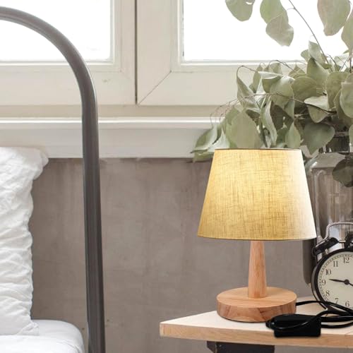 Support de lampe de table en bois E27 base ronde stable salon bureau