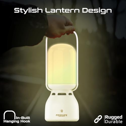 Image of Promate Portable Speaker Lantern with 2400mAh Battery and 7-Hour Playtime, 5W Bluetooth 5.1 Speaker Output with 8 RGB Light Modes, Intuitive Touch Control, Touch Control, CampMate-5