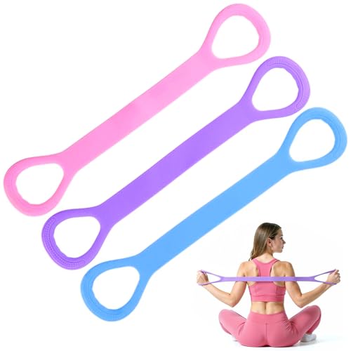 deegbbyi 3 Piezas Bandas Elásticas Resistencia para Fitness, Bandas de Ejercicio en Forma de 8 para Mujeres Y Hombres con Asas, Banda en Forma de 8 para Estiramiento de Brazos, para Yoga Viajes
